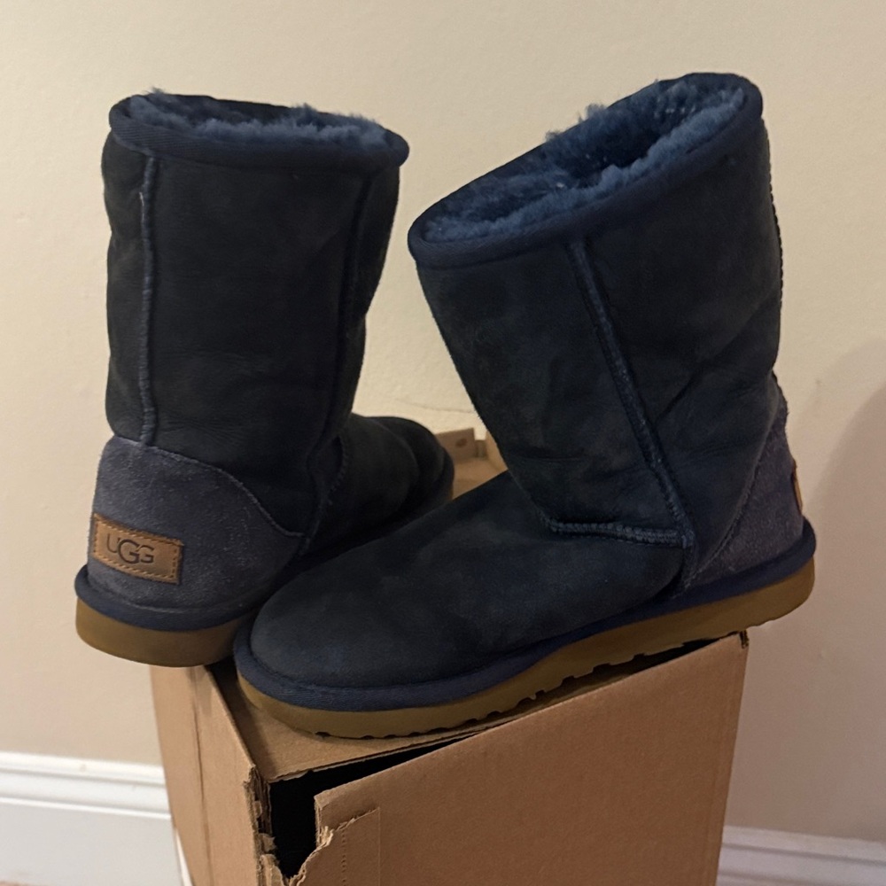 UGG Navy Suede Boots